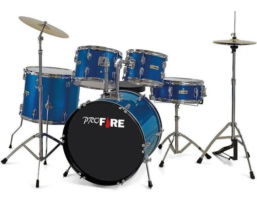 Bateria Acustica Pro Fire 20 Azul (ferr. Cromada) MCXQualysom