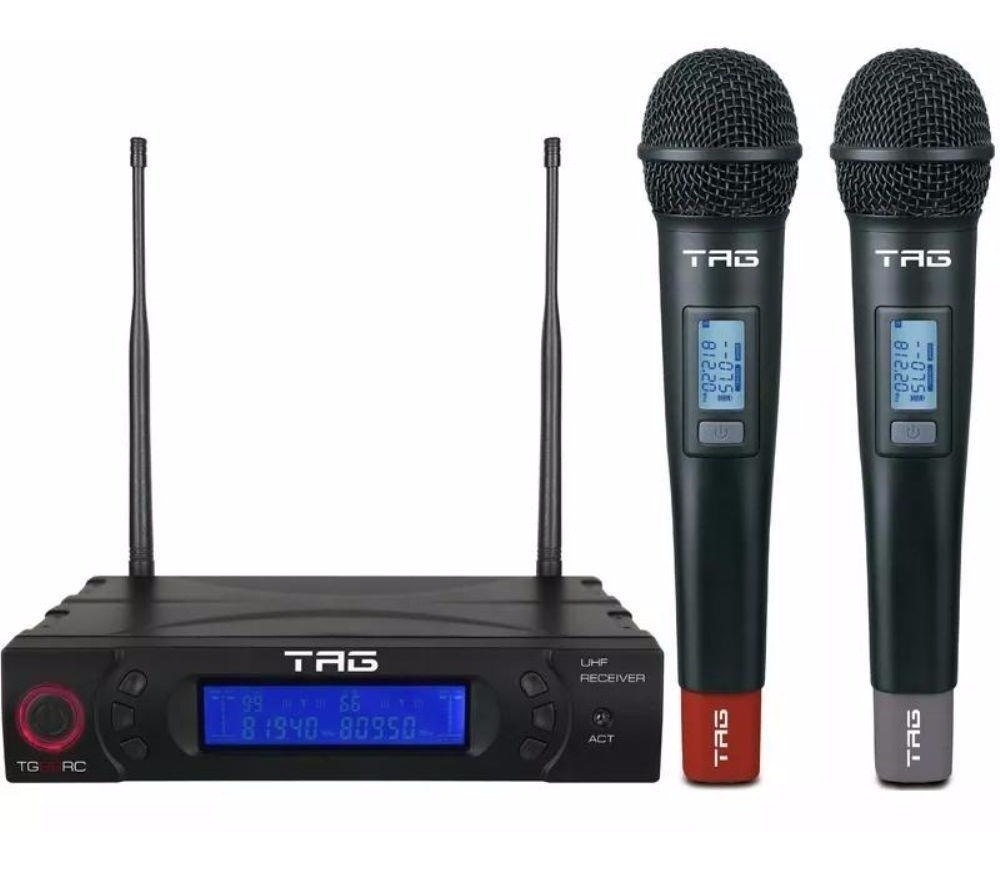 Microfone S/fio Mao Duplo Tag Sound Tg8802 MCXQualysom