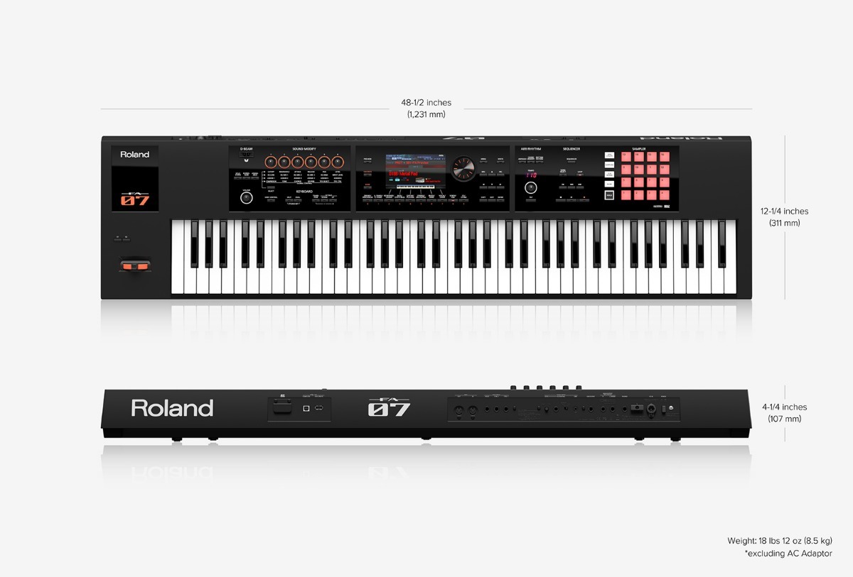 Teclado Roland Fa07 Sintetizador Workstation +suporte + Fone MCXQualysom