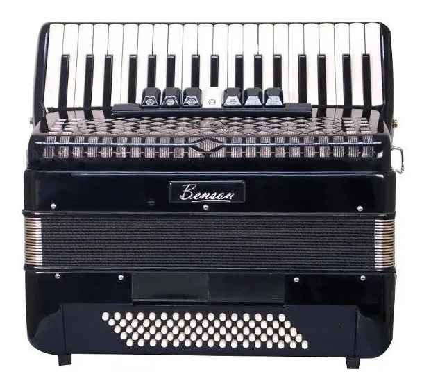 Acordeon 80 Baixos Benson Bac80-7sbk Preto Solido MCXQualysom