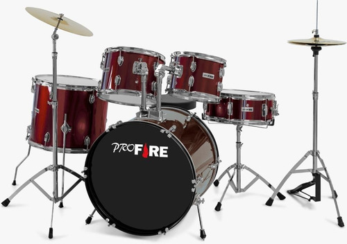 Bateria Acustica Pro Fire 20 Vinho (ferr. Cromada) MCXQualysom