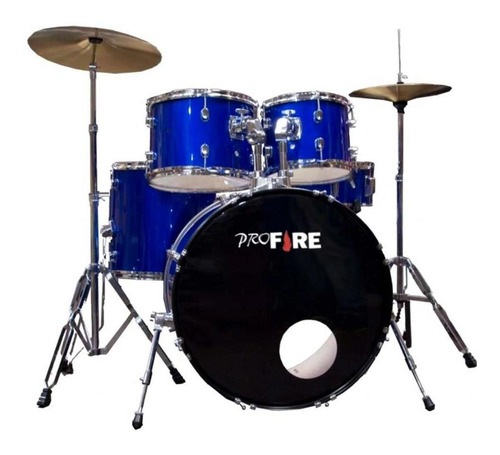 Bateria Acustica Pro Fire 20 Azul (ferr. Cromada) MCXQualysom