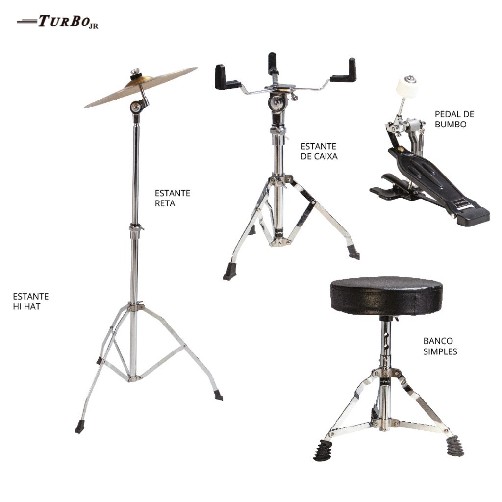 Bateria Infantil Completa Turbo Jr CrianÇa 4322 Azul MCXQualysom