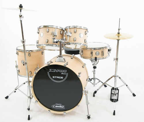 Bateria Acustica C.ibanez 720 Stg Natural Com Banco E Pratos MCXQualysom