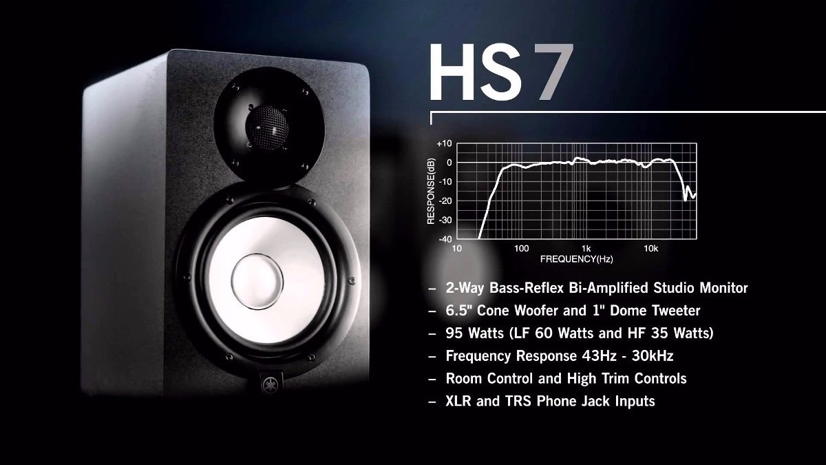 Par De Monitores Referencia Yamaha Hs7 190 Watts Rms 110v MCXQualysom