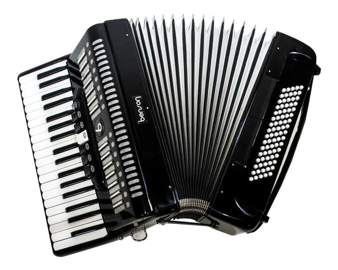 Acordeon 80 Baixos Benson Bac80-7sbk Preto Solido MCXQualysom