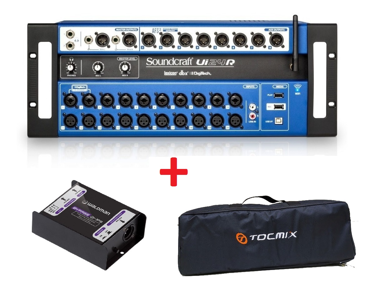 Mesa Som Digital Soundcraft Ui24r + Capa + Direct Box MCXQualysom