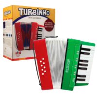 Acordeon 8 Baixos Turbo 104-rg Vermelho Verde MCXQualysom